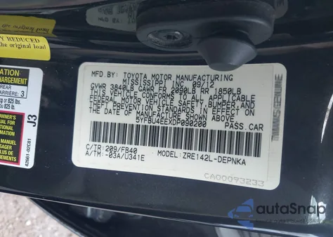 2013 Toyota Corolla Le from USA, damaged, VIN 5YFBU4EEXDP090200